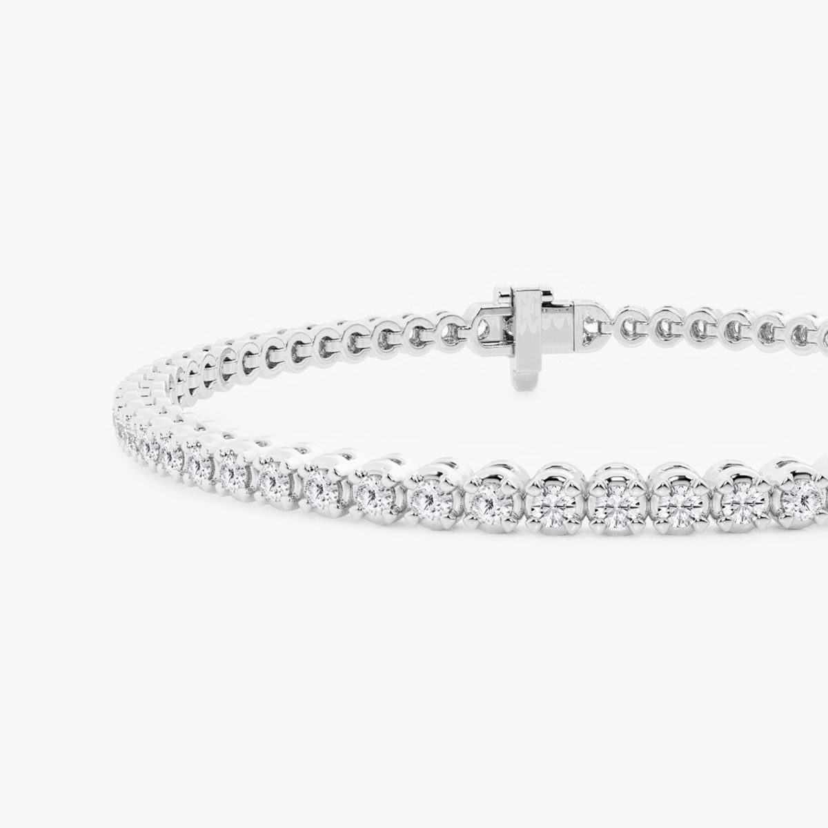 Additional Image 1 for  2 ctw Round Lab Grown Diamond Four-Prong Tennis Bracelet - 7 Inches